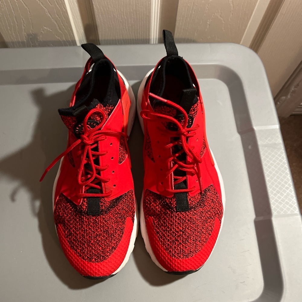 Nike Air Huarache Run Ultra Red Black Sneakers Men 9.5 Women 11